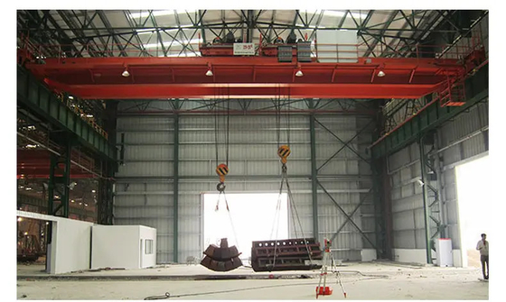 Yellow Painting Double Girder Eot Crane 20ton Capacity With Hoist Trolley