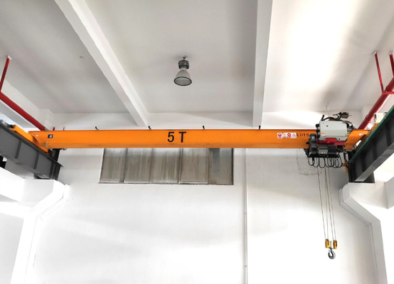 FEM 5Ton Single Beam European Overhead Crane With Trolley Yellow Painting