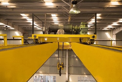 50Ton European Model Yellow Double Girder EOT Crane With ABB Motor In Workshop
