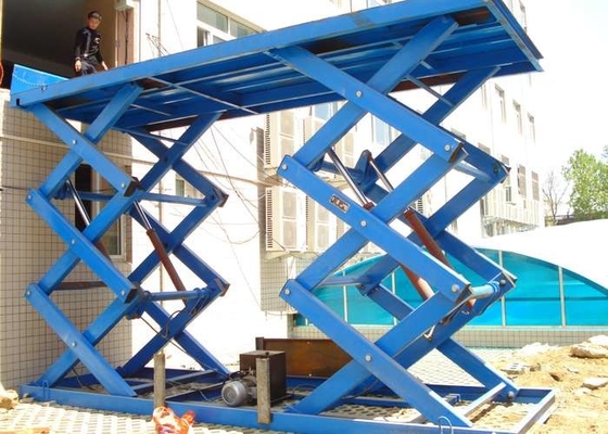 SANTO Stationary Hydraulic 3 Ton Scissor Lift 5.5KW Electric Lift For Construction