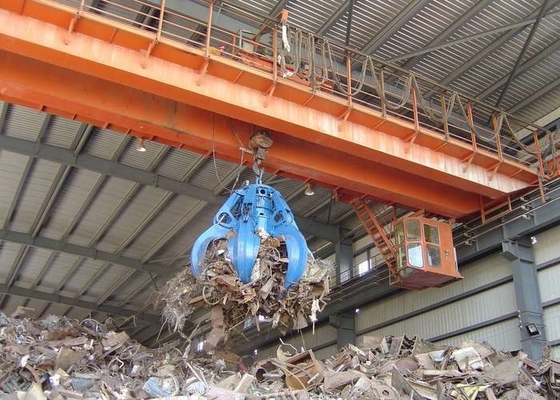 20ton Waste Treatment Plant Using Overhead Crane Double Girder With Grab Bucket