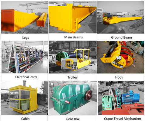 Yellow/Red Container Gantry Crane Q235B/Q345E Materials Cab/Wireless Control Mode