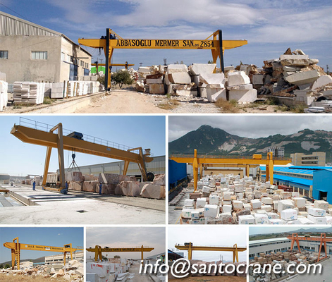 80ton Heavy Duty Double Girder Gantry Cranes For Granite And Marble Stone Lifting