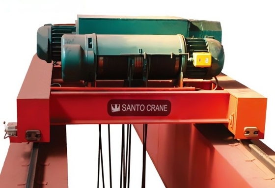 Warehouse Double Girder Eot Crane Red Or Customized Painting Color