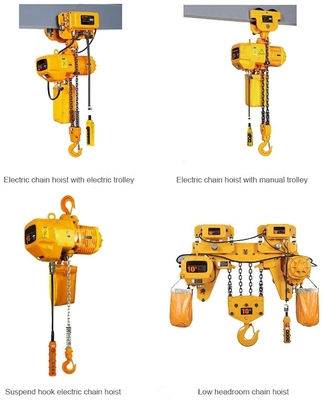 3.2Ton Workshop Yellow Collor Electric Chain Hoist With Motor Trolley