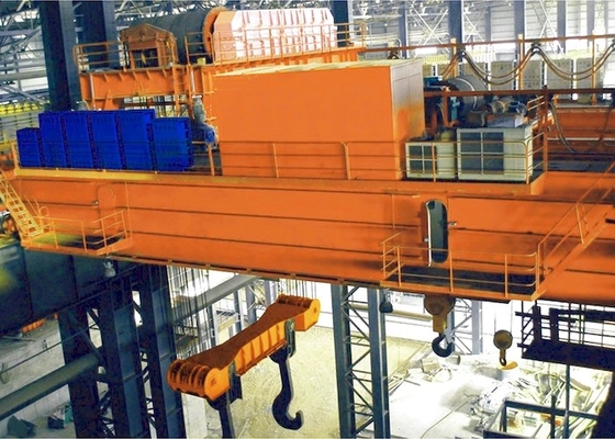 QDY 5-74/20 Ton Double Girder Steel Gantry Crane A7 Double Hook Casting Ladle Crane