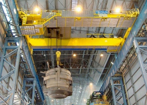 QDY 5-74/20 Ton Double Girder Steel Gantry Crane A7 Double Hook Casting Ladle Crane