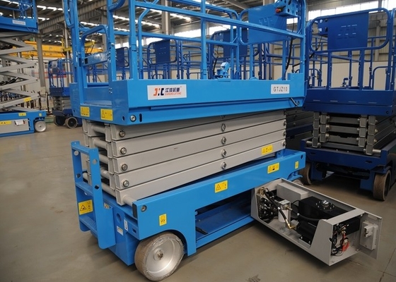 Mobile 14m 450kg Hydraulic Lifting Platform With Level Alarm Balance Valve