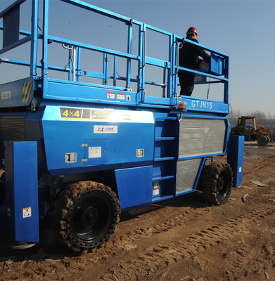 GTZN Industrial Hydraulic Lifting Platform Rough Terrain Scissor Lift With Outriggers
