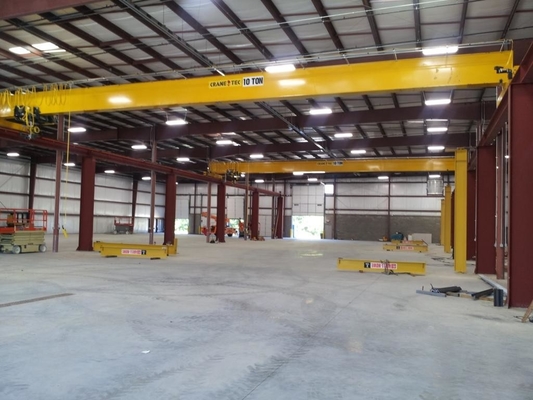 Indoor European Single Beam Overhead Bridge Crane Remote Control 10 Ton
